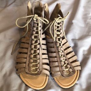 Taupe Suede Sandals